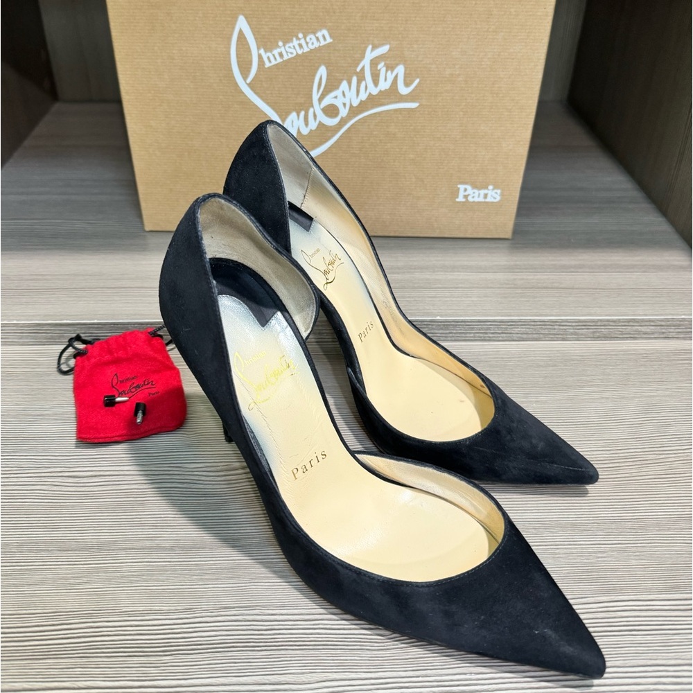 Christian Louboutin Iriza 100 in Black Suede